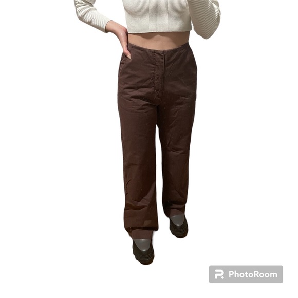 Abercrombie and Fitch high waisted brown wide leg trouser pants size XS - Picture 10 of 11
